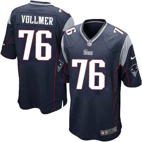 Nike Men & Women & Youth Patriots #76 Vollmer Navy Blue Team Color Game Jersey