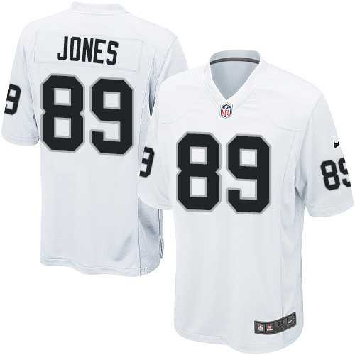 Nike Men & Women & Youth Raiders #89 JONES White Team Color Game Jersey