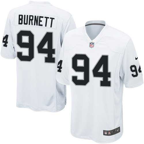 Nike Men & Women & Youth Raiders #94 Burnett White Team Color Game Jersey