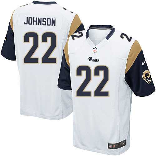 Nike Men & Women & Youth Rams #22 Johnson White Team Color Game Jersey