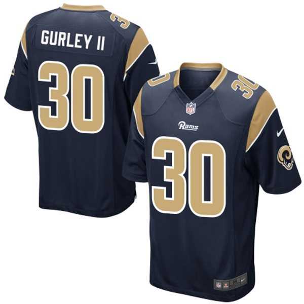 Nike Men & Women & Youth Rams #30 Gurley II Navy Team Color Game Jersey