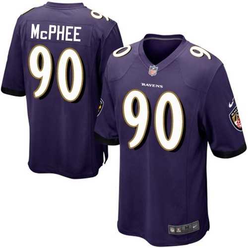Nike Men & Women & Youth Ravens #90 McPhee Purple Team Color Game Jersey