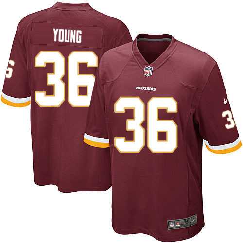 Nike Men & Women & Youth Redskins #36 Young Red Team Color Game Jersey