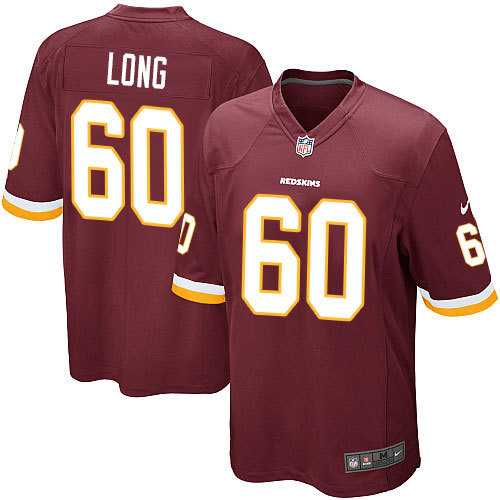 Nike Men & Women & Youth Redskins #60 Long Red Team Color Game Jersey