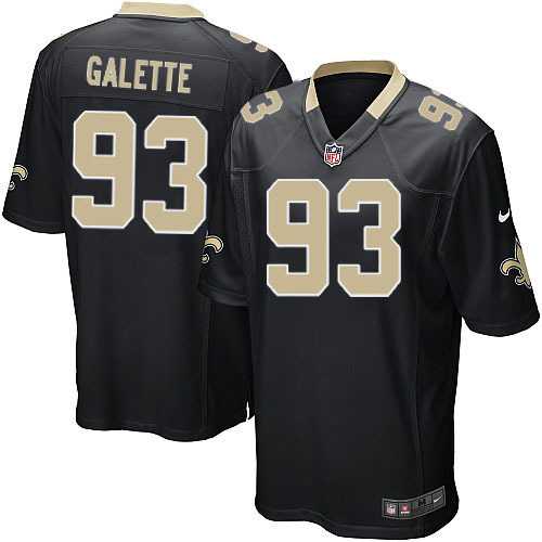 Nike Men & Women & Youth Saints #93 Galette Black Team Color Game Jersey