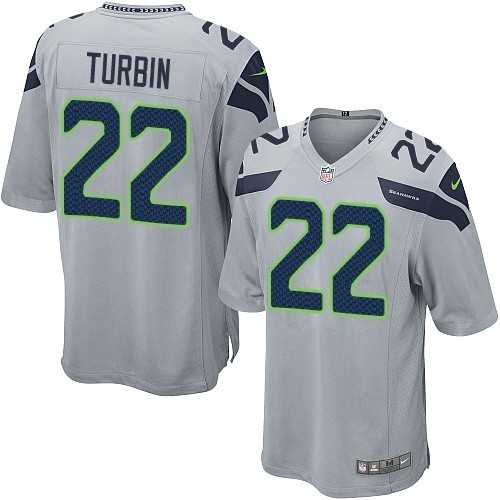 Nike Men & Women & Youth Seahawks #22 Turbin Gray Team Color Game Jersey
