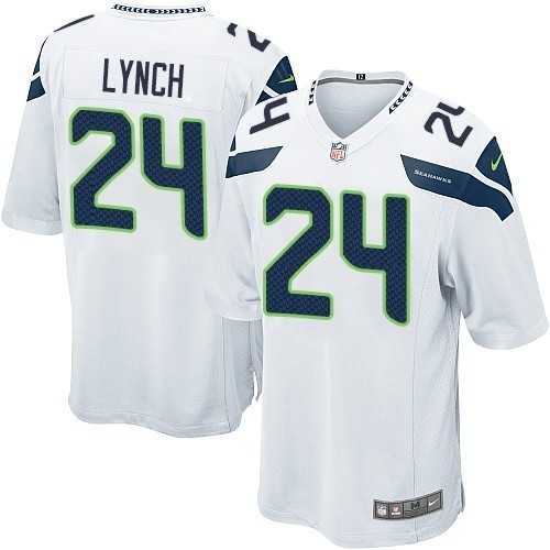 Nike Men & Women & Youth Seahawks #24 Marshawn Lynch White Team Color Game Jersey