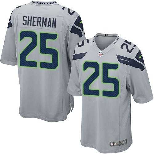Nike Men & Women & Youth Seahawks #25 Richard Sherman Gray Team Color Game Jersey