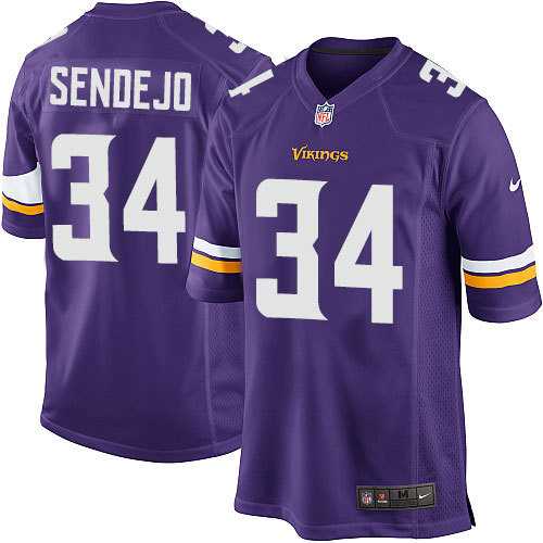 Nike Men & Women & Youth Vikings #34 Sende Jo Purple Team Color Game Jersey