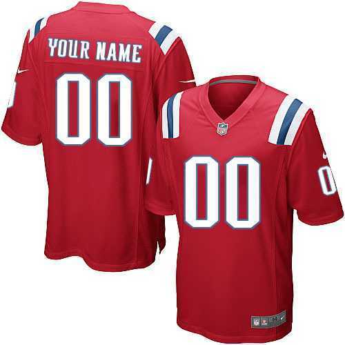 Youth Customized New England Patriots Red Team Color Nike Game Stitched Jersey