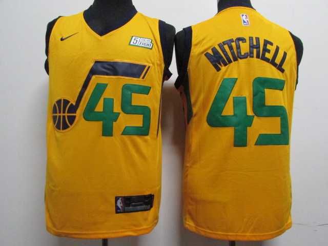 Jazz 45 Donovan Mitchell Yellow Nike Swingman Stitched NBA Jersey