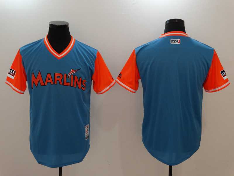 Marlins Blank Light Blue 2018 Players Weekend Stitched Jersey
