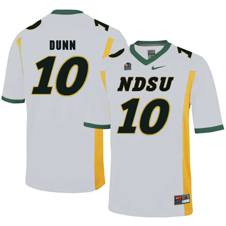 North Dakota State Bison 10 Lance Dunn White College Football Jersey Dzhi