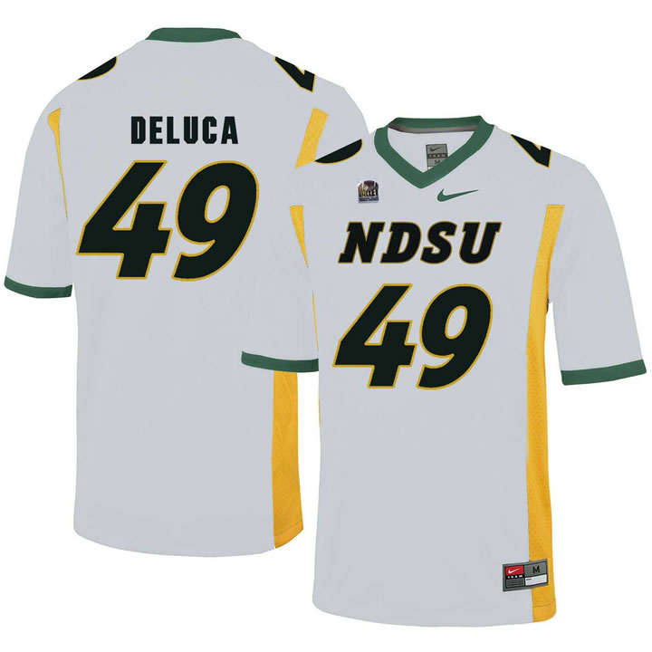 North Dakota State Bison 49 Nick Deluca White College Football Jersey Dzhi