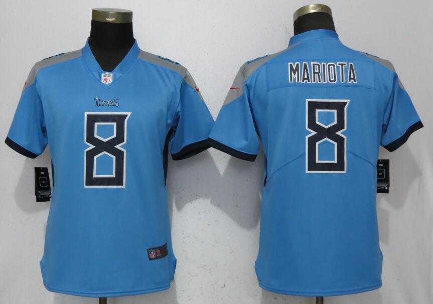 Women Nike Titans 8 Marcus Mariota Light Blue 2018 Vapor Untouchable Limited Jersey
