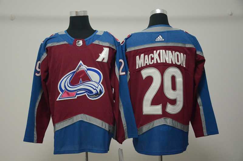 Avalanche 29 Nathan MacKinnon Burgundy With A Patch Adidas Stitched Jersey