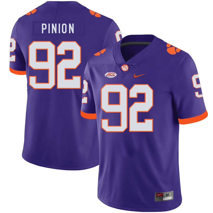Clemson Tigers 92 Bradley Pinion Purple Nike College Football Jersey Dzhi