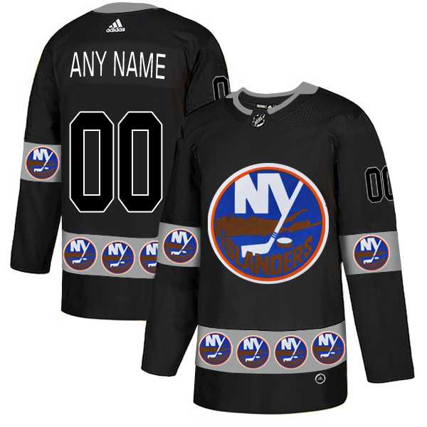 Customized Men's New York Islanders Black Team Logos Fashion Adidas Jersey