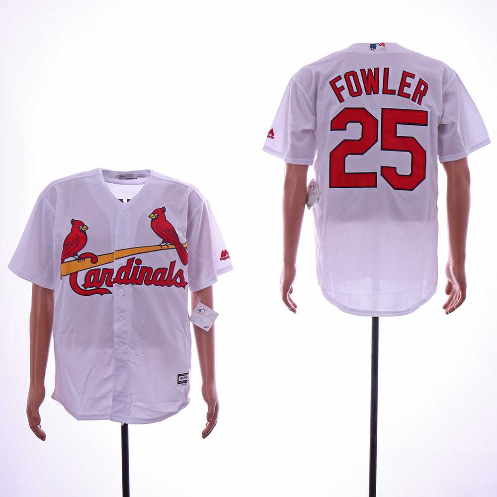 Cardinals 25 Dexter Fowler White Cool Base Jersey Dzhi