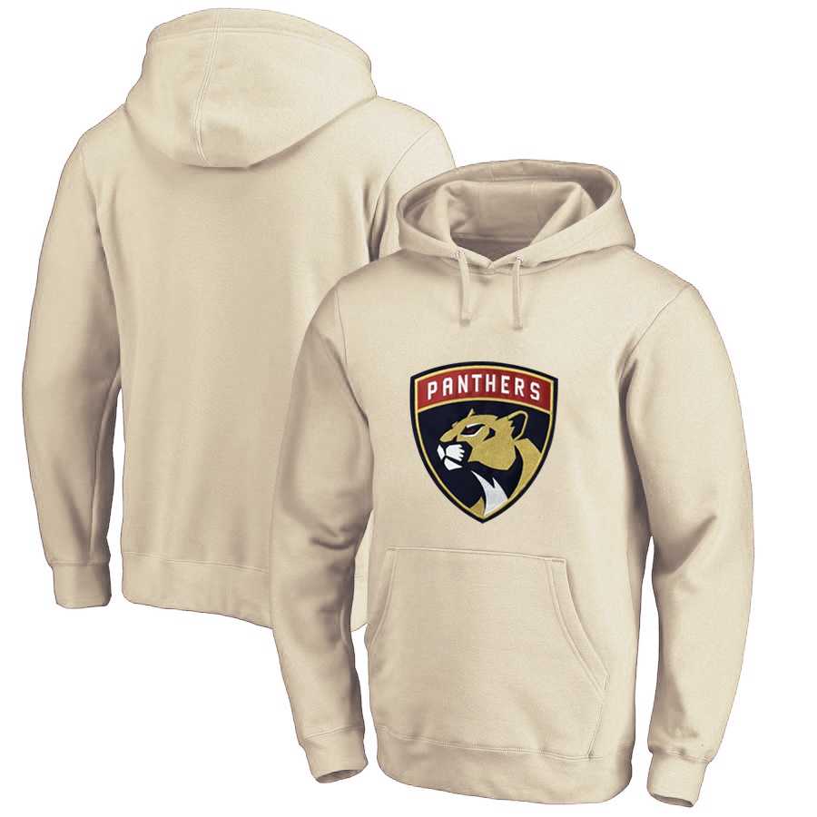 Men's Customized Florida Panthers Cream All Stitched Pullover Hoodie