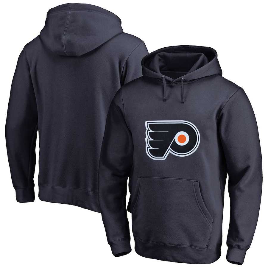 Men's Customized Philadelphia Flyers Navy All Stitched Pullover Hoodie