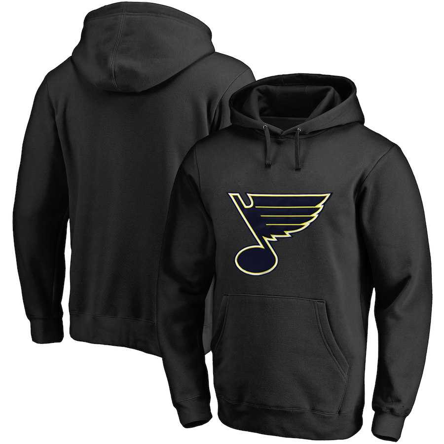 Men's Customized St. Louis Blues Black All Stitched Pullover Hoodie