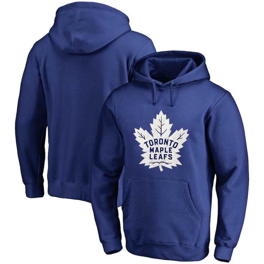 Men's Customized Toronto Maple Leafs Blue All Stitched Pullover Hoodie