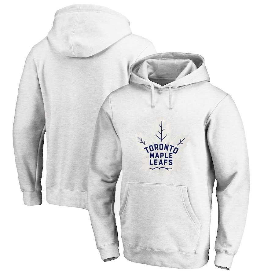Men's Customized Toronto Maple Leafs White All Stitched Pullover Hoodie