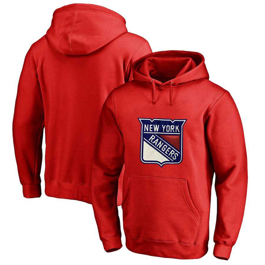 New York Rangers Red All Stitched Pullover Hoodie