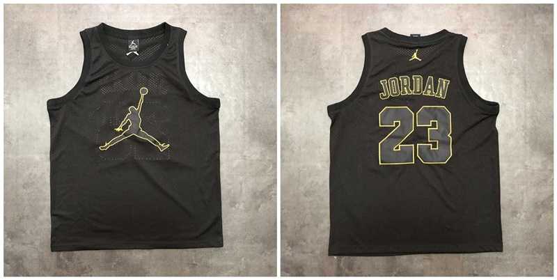 Jordan Logo 23 Black Mesh Basketball Jersey