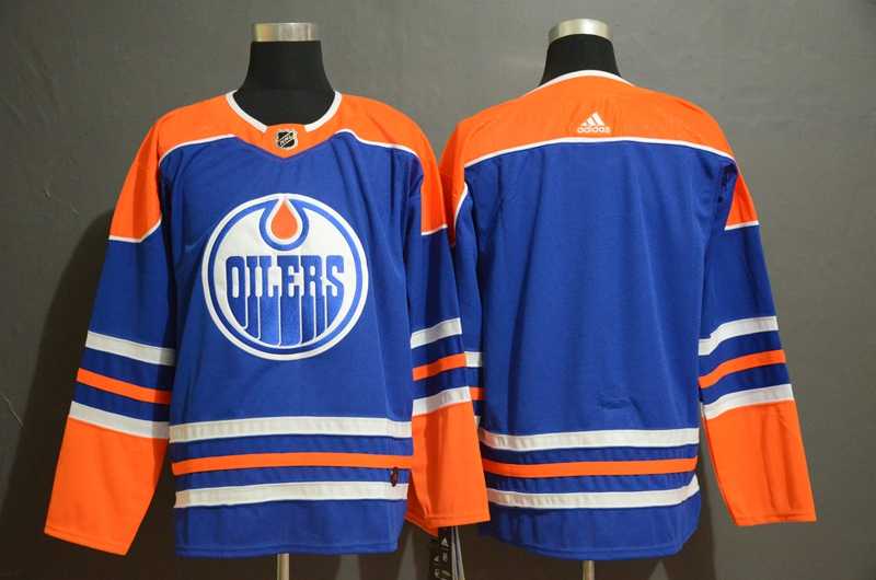 Oilers Blank Royal Adidas Jerseys
