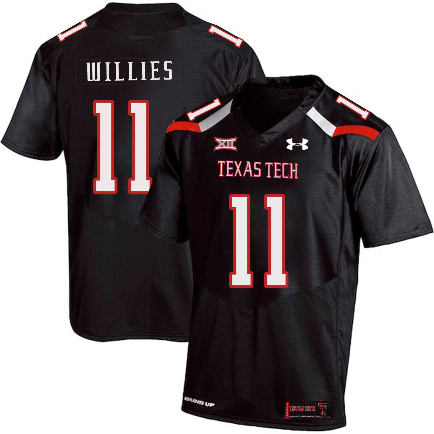 Texas Tech Red Raiders 11 Derrick Willies Black College Football Jersey Dzhi