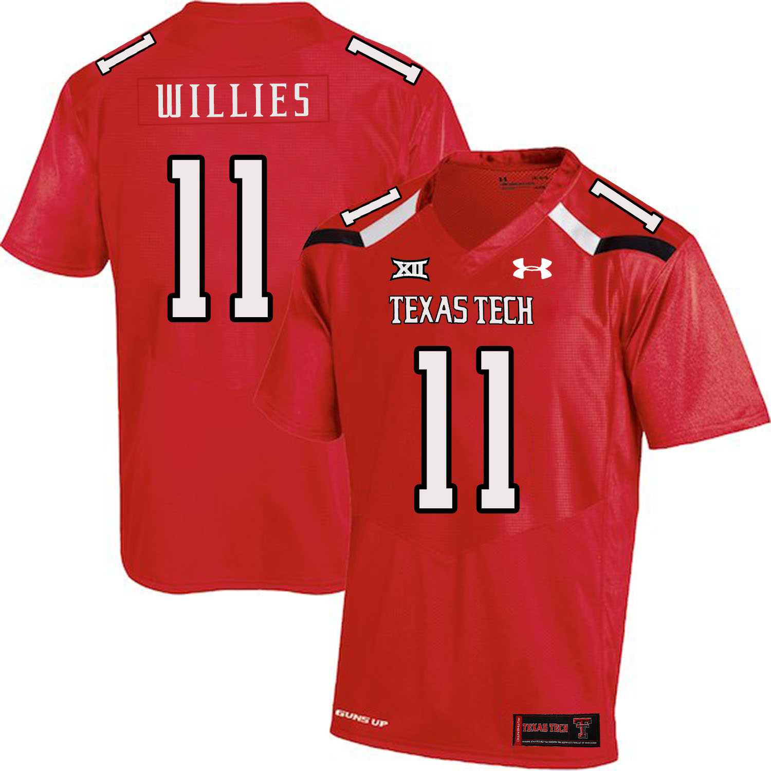 Texas Tech Red Raiders 11 Derrick Willies Red College Football Jersey Dzhi