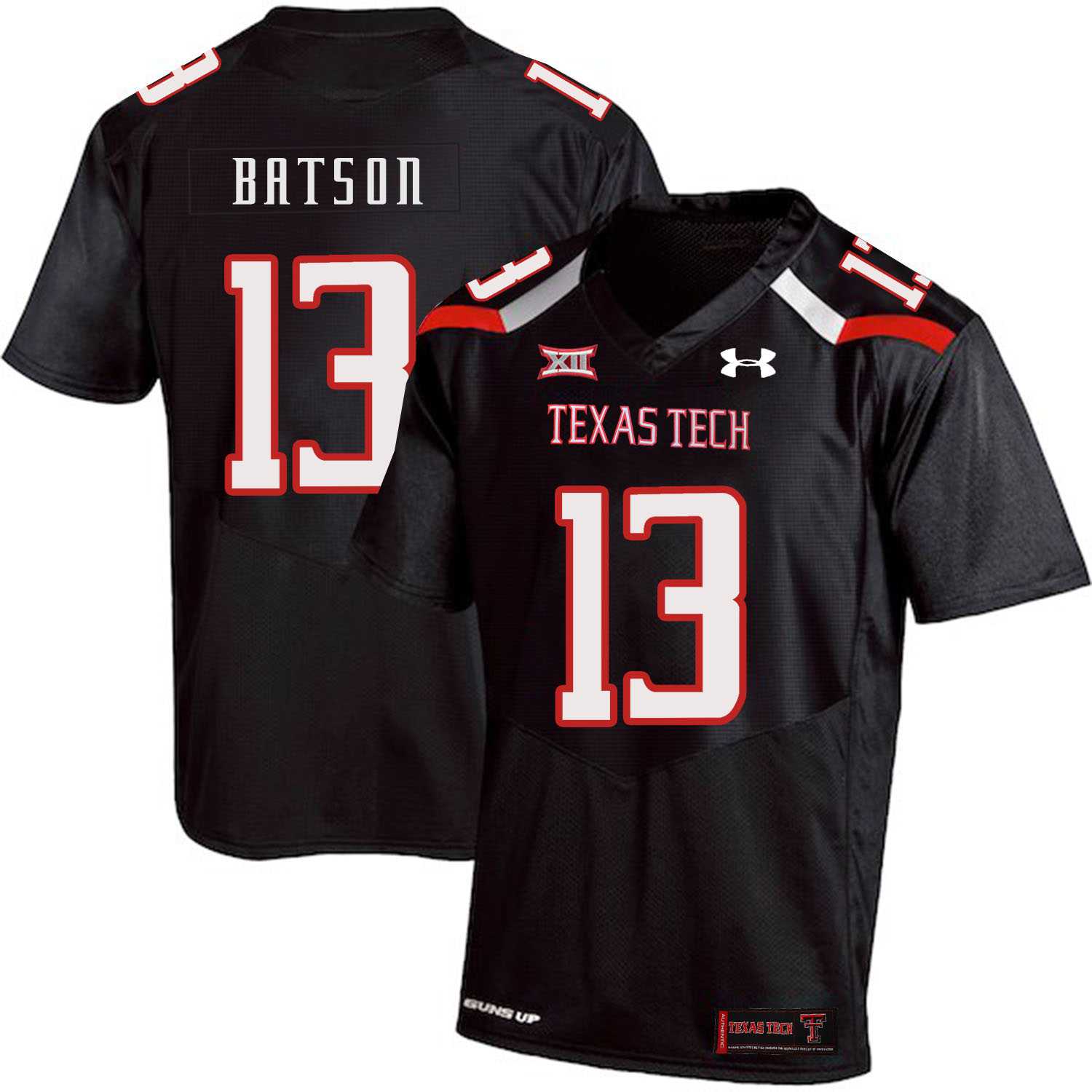 Texas Tech Red Raiders 13 Cameron Batson Black College Football Jersey Dzhi