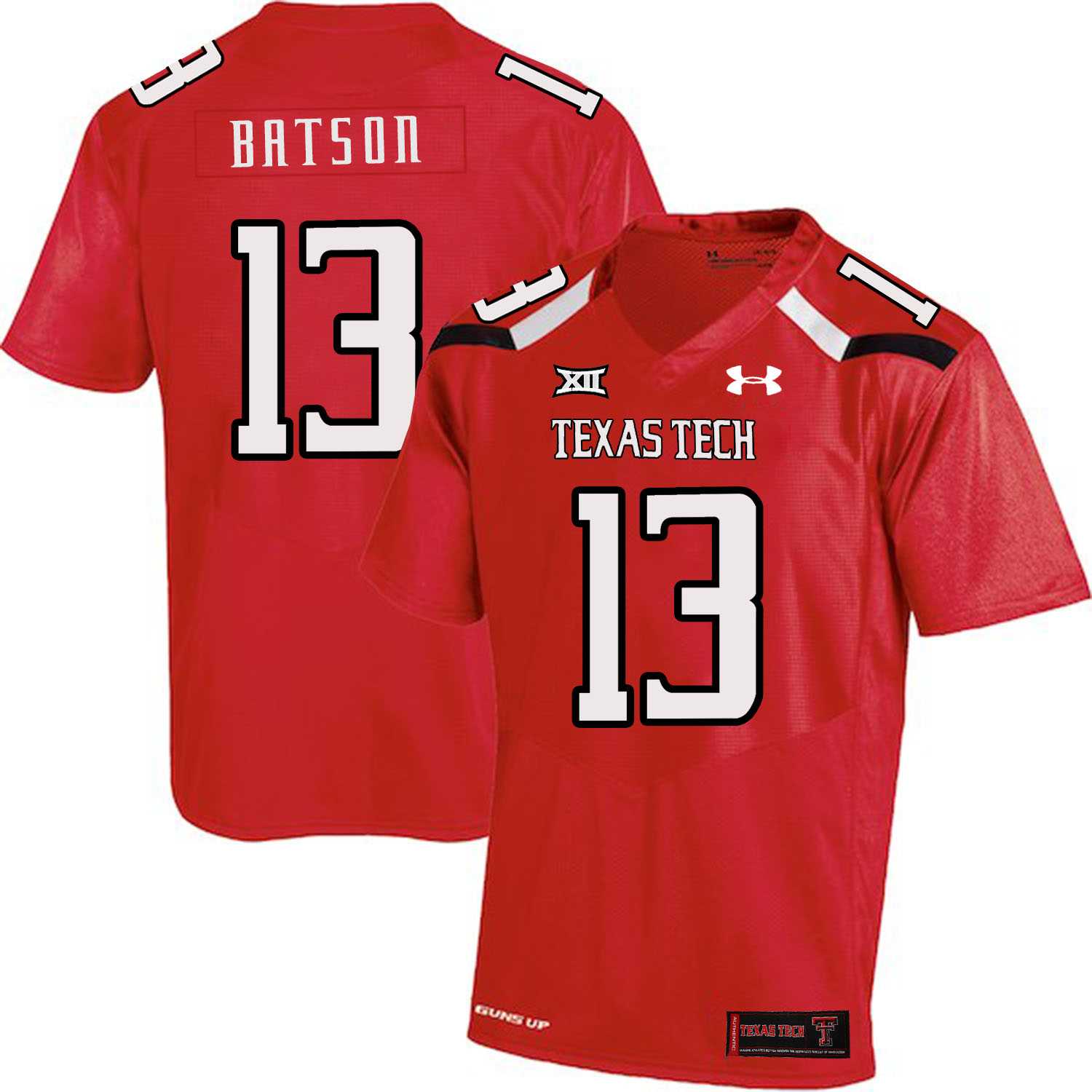 Texas Tech Red Raiders 13 Cameron Batson Red College Football Jersey Dzhi