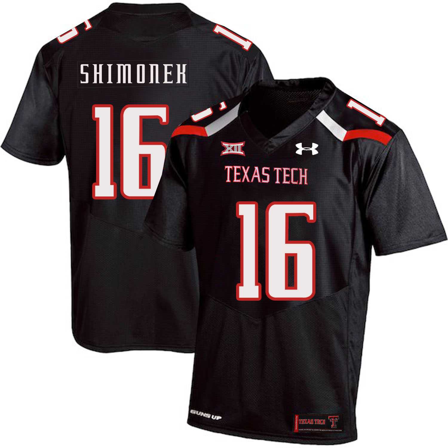 Texas Tech Red Raiders 16 Nic Shimonek Black College Football Jersey Dzhi