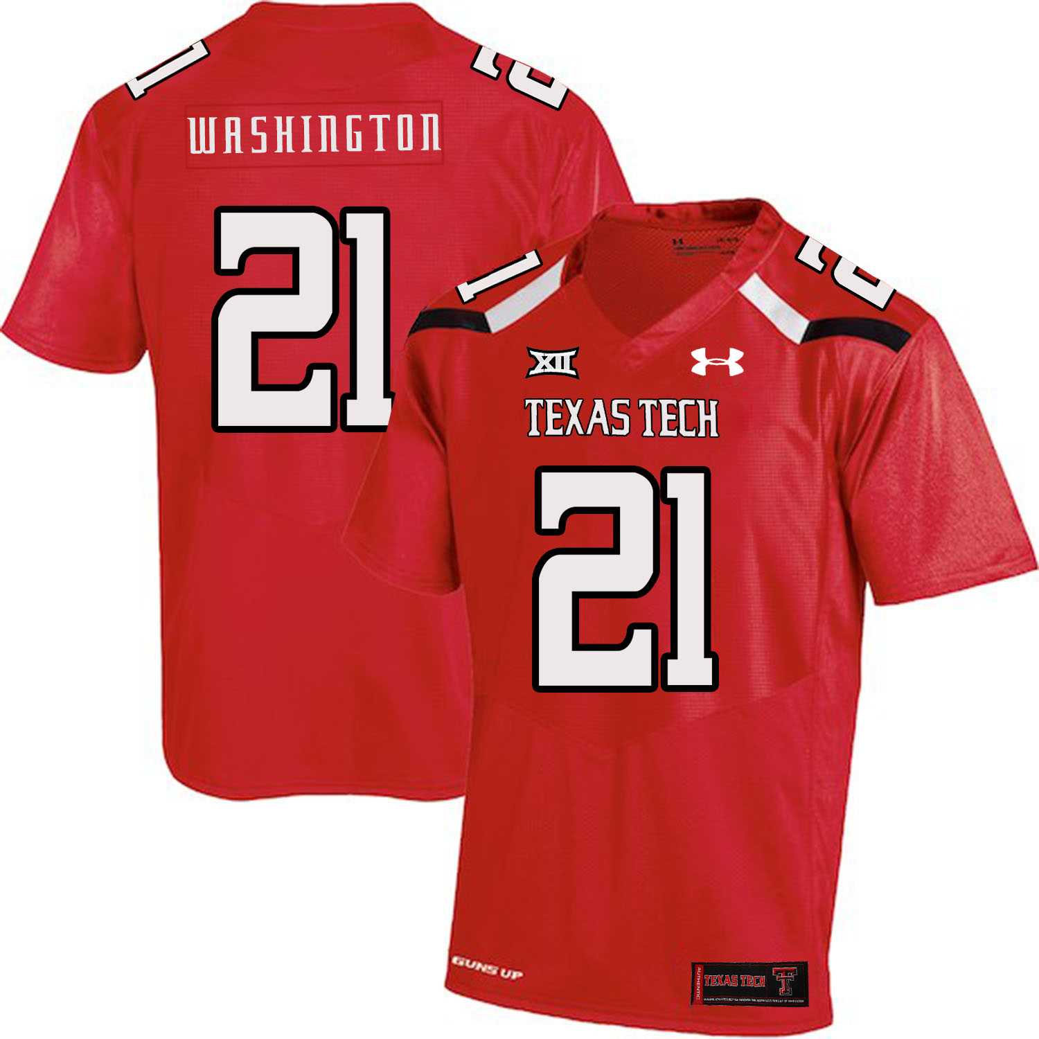 Texas Tech Red Raiders 21 DeAndre Washington Red College Football Jersey Dzhi