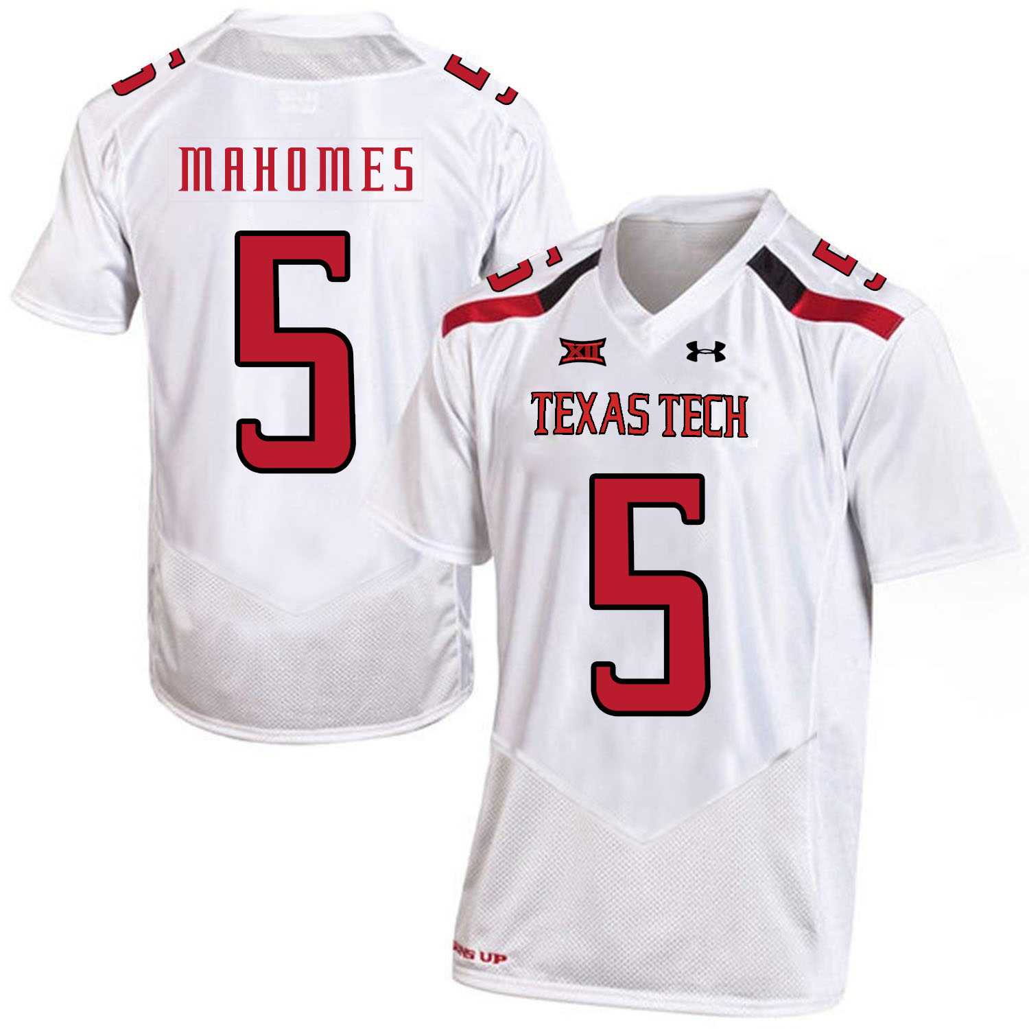 Texas Tech Red Raiders 5 Patrick Mahomes White College Football Jersey Dzhi