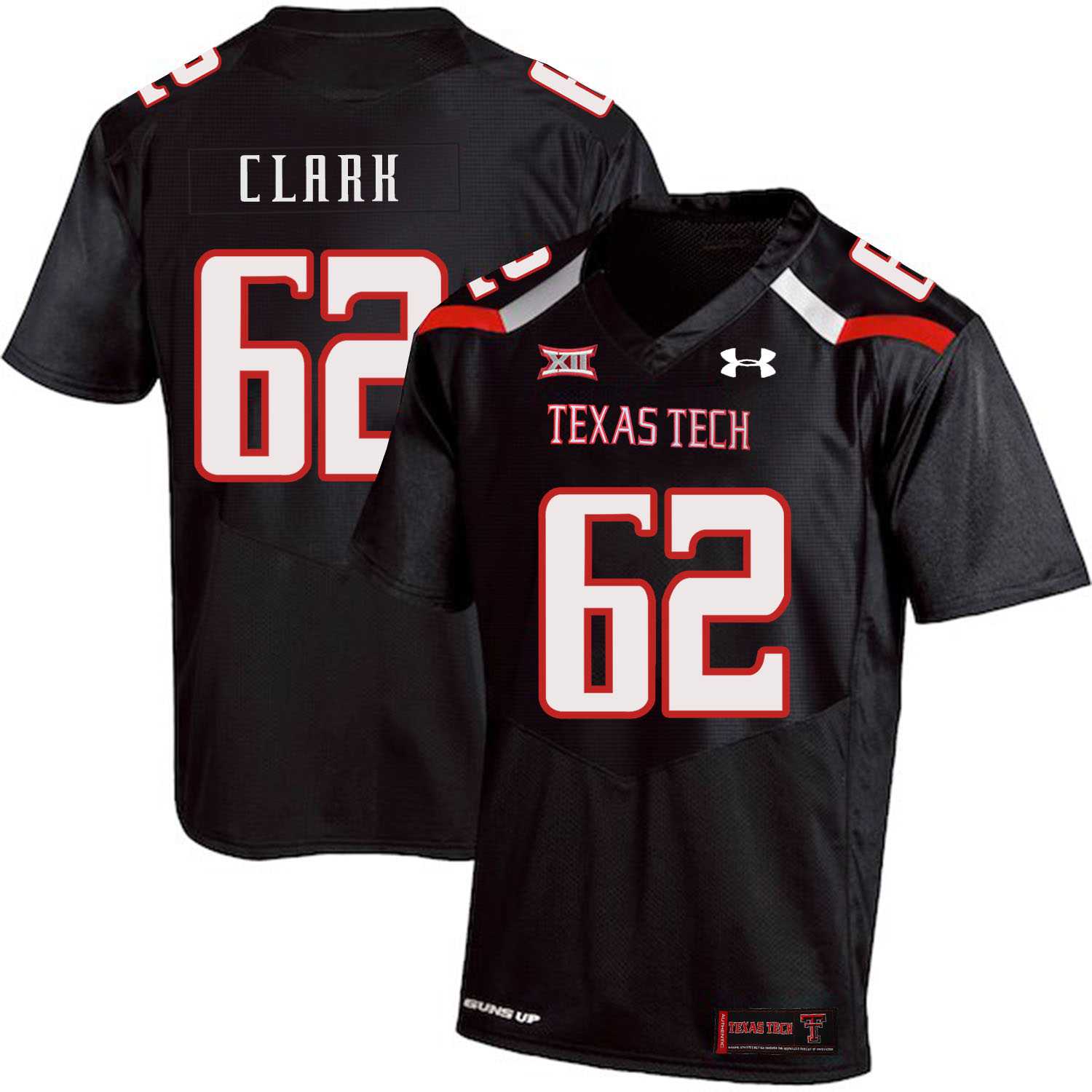 Texas Tech Red Raiders 62 Le'Raven Clark Black College Football Jersey Dzhi