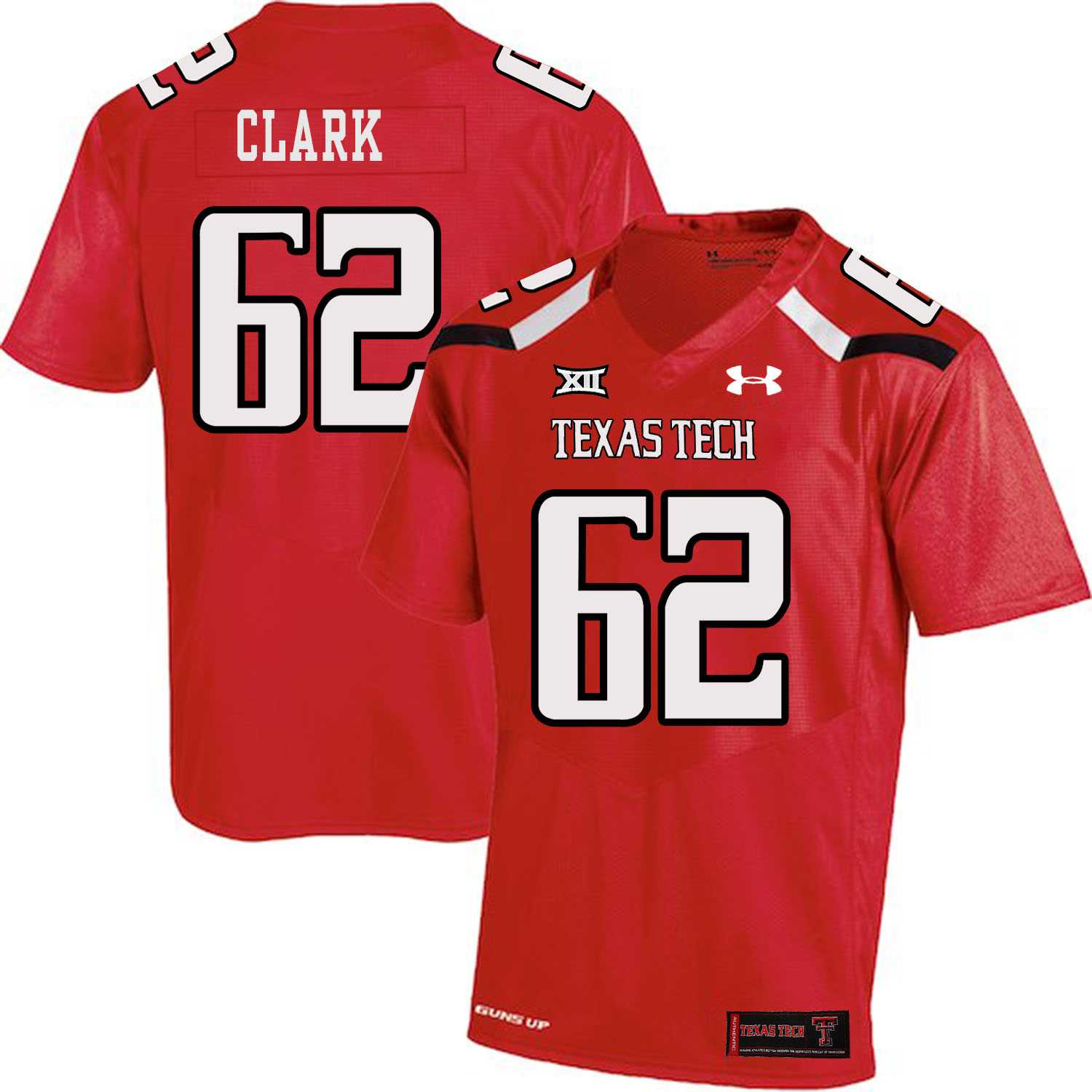 Texas Tech Red Raiders 62 Le'Raven Clark Red College Football Jersey Dzhi
