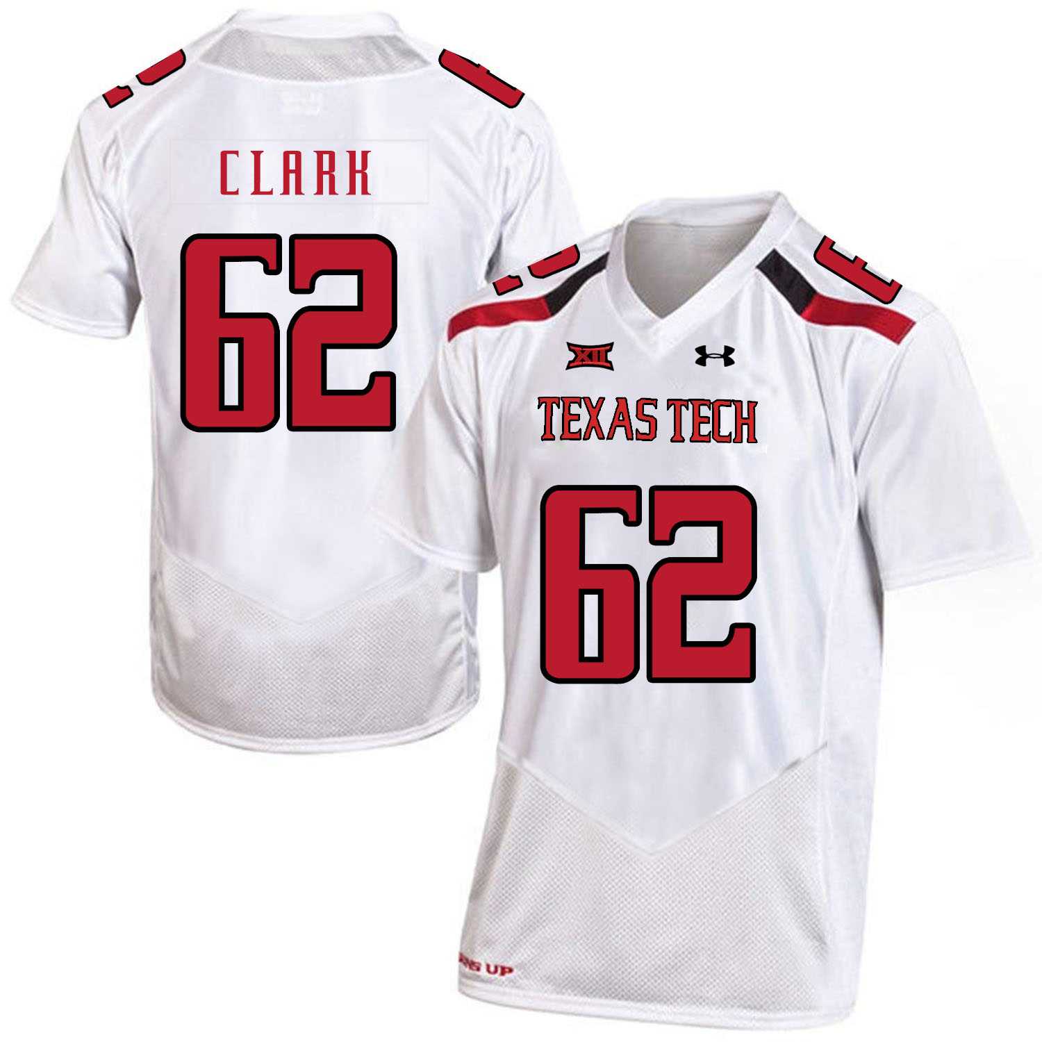 Texas Tech Red Raiders 62 Le'Raven Clark White College Football Jersey Dzhi