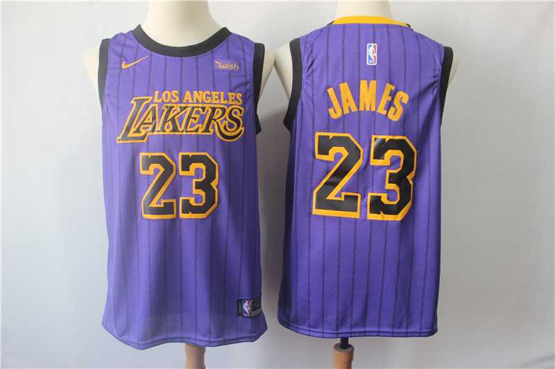 Youth Lakers 23 Lebron James Purple 2018 19 City Edition Nike Swingman Jersey