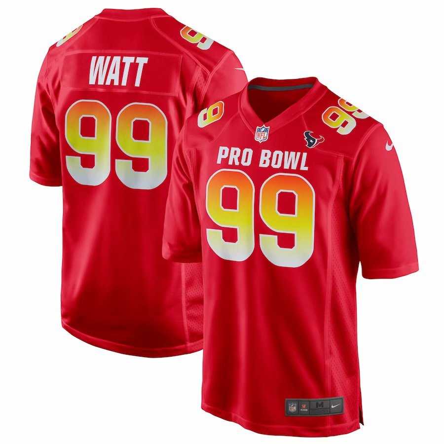 Nike AFC Texans 99 J.J. Watt Red 2019 Pro Bowl Game Jersey