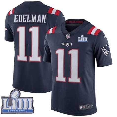 Youth Nike Patriots 11 Julian Edelman Navy 2019 Super Bowl LIII Color Rush Limited Jersey