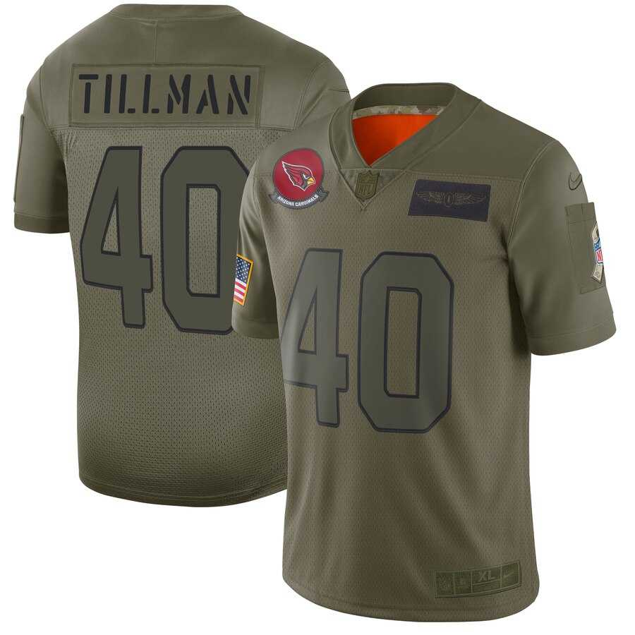 Nike Cardinals 40 Pat Tillman 2019 Olive Salute To Service Limited Jersey Dyin