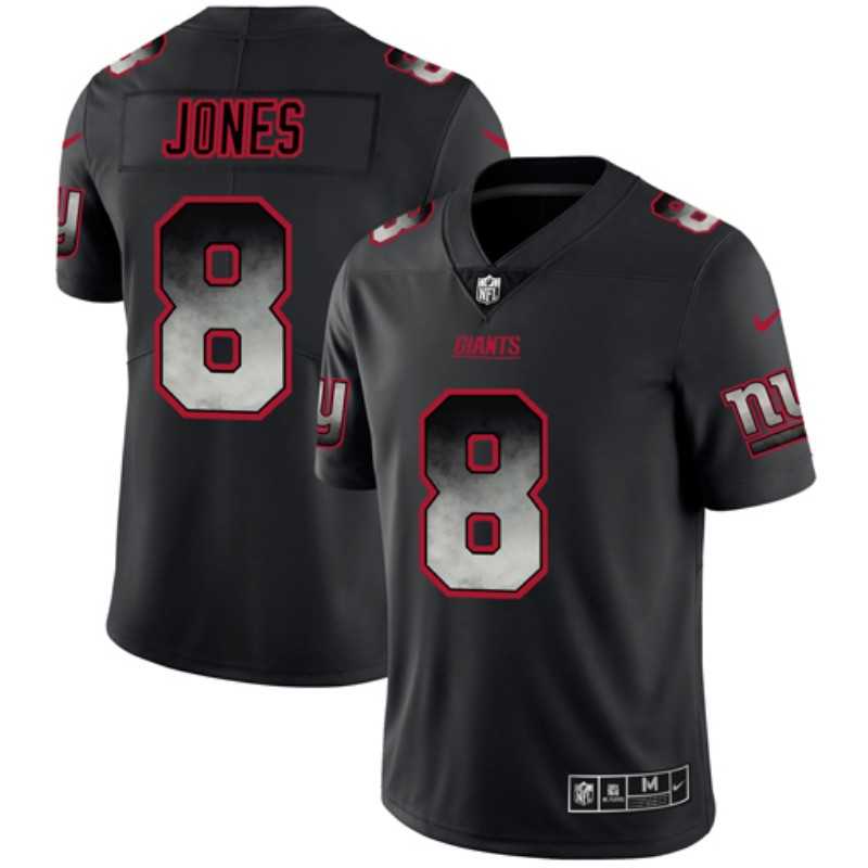 Nike Giants 8 Daniel Jones Black Arch Smoke Vapor Untouchable Limited Jersey Dyin