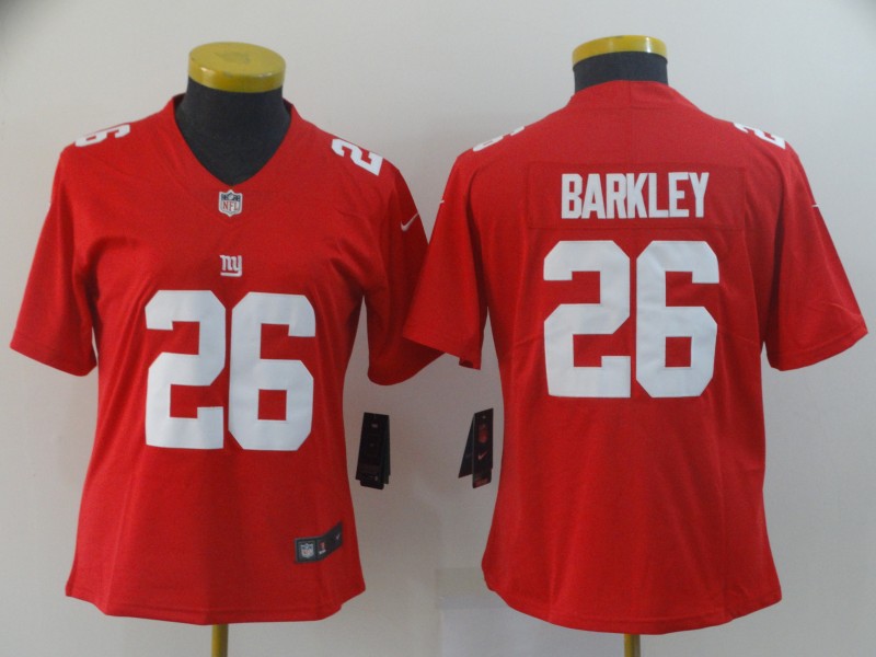 Women Nike Giants 26 Saquon Barkley Red Inverted Legend Limited Jersey
