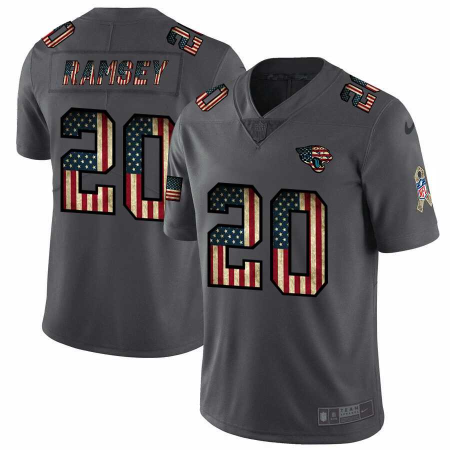 Nike Jaguars 20 Jalen Ramsey 2019 Salute To Service USA Flag Fashion Limited Jersey Dyin