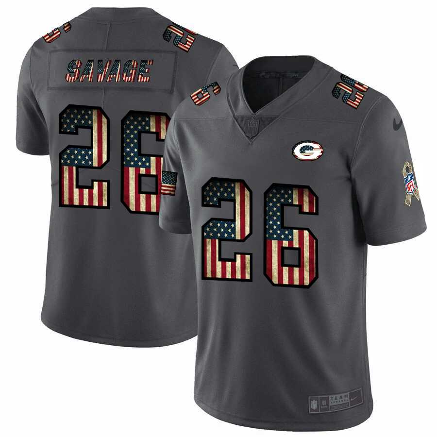 Nike Packers 26 Darnell Savage Jr. 2019 Salute To Service USA Flag Fashion Limited Jersey Dyin