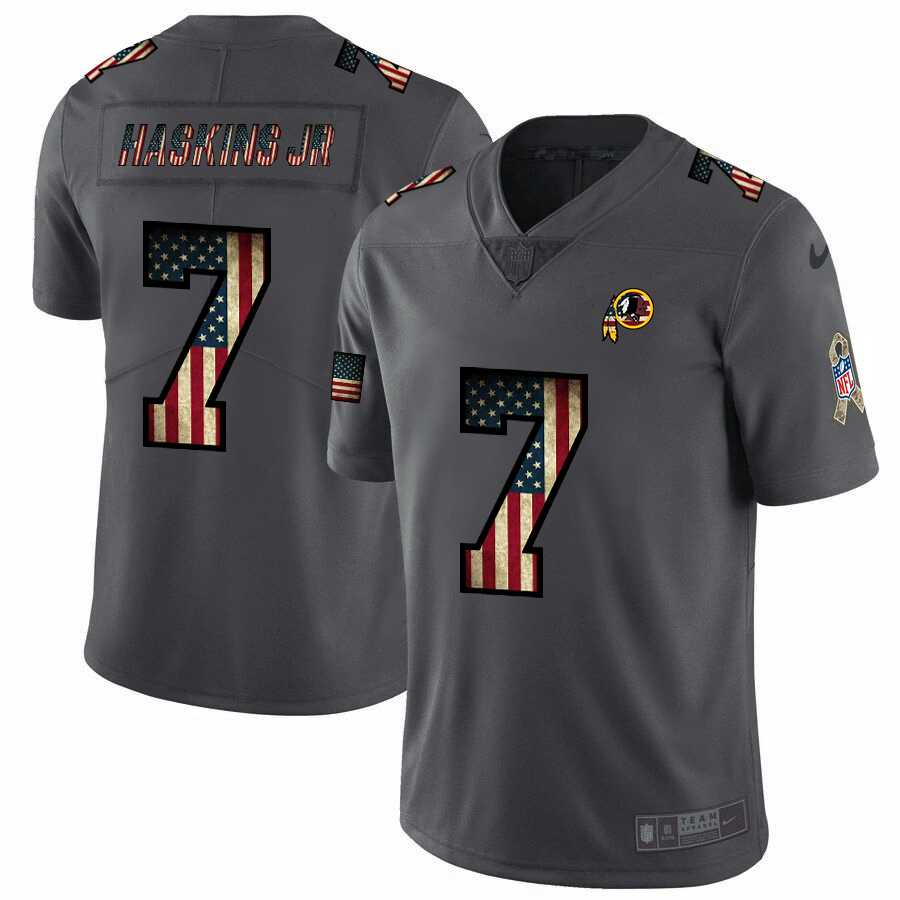 Nike Redskins 7 Dwayne Haskins Jr 2019 Salute To Service USA Flag Fashion Limited Jersey Dyin
